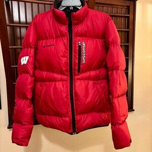 Columbia Reversible Wisconsin Badger Red and Black Puffer Jacket